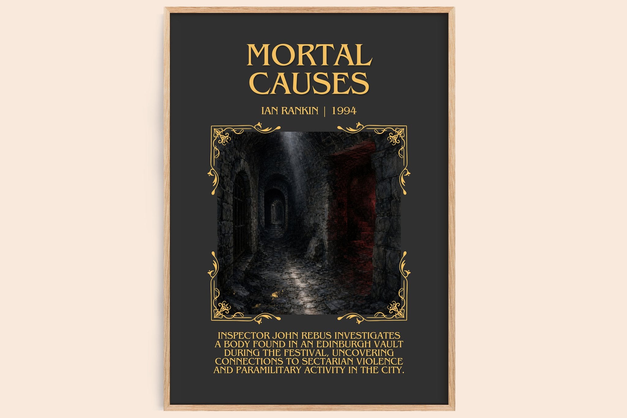 Mortal Causes Minimalist Book Poster by Ian Rankin