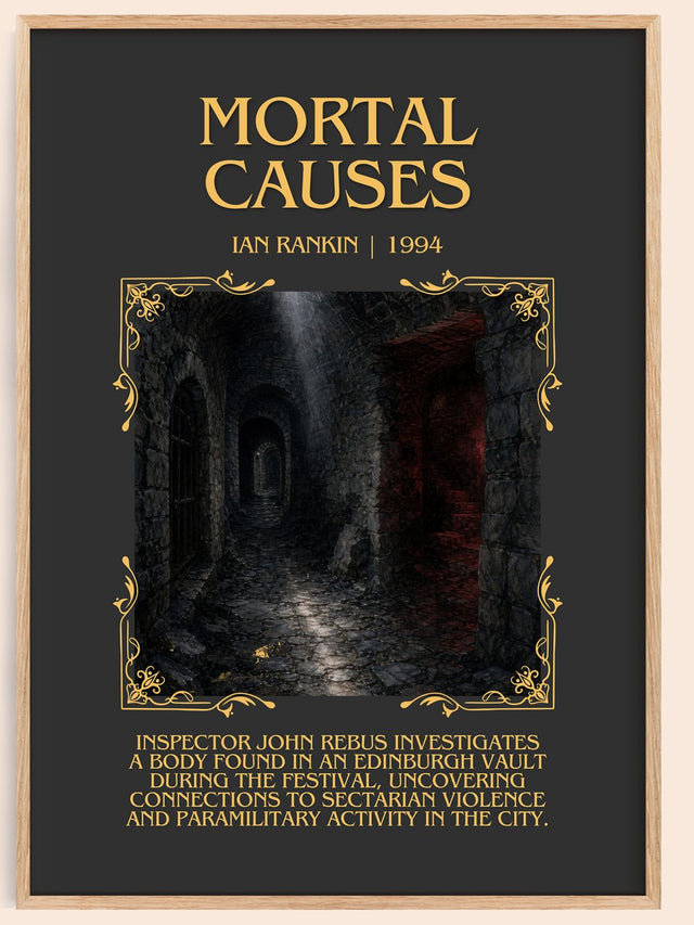 Mortal Causes Minimalist Book Poster by Ian Rankin