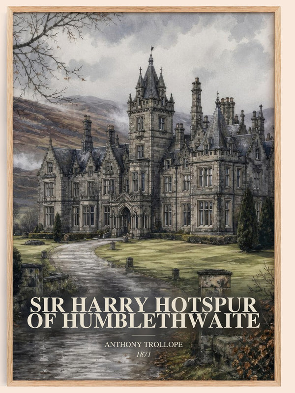 Sir Harry Hotspur Of Humblethwaite watercolour book poster by Anthony Trollope – framed literary art print