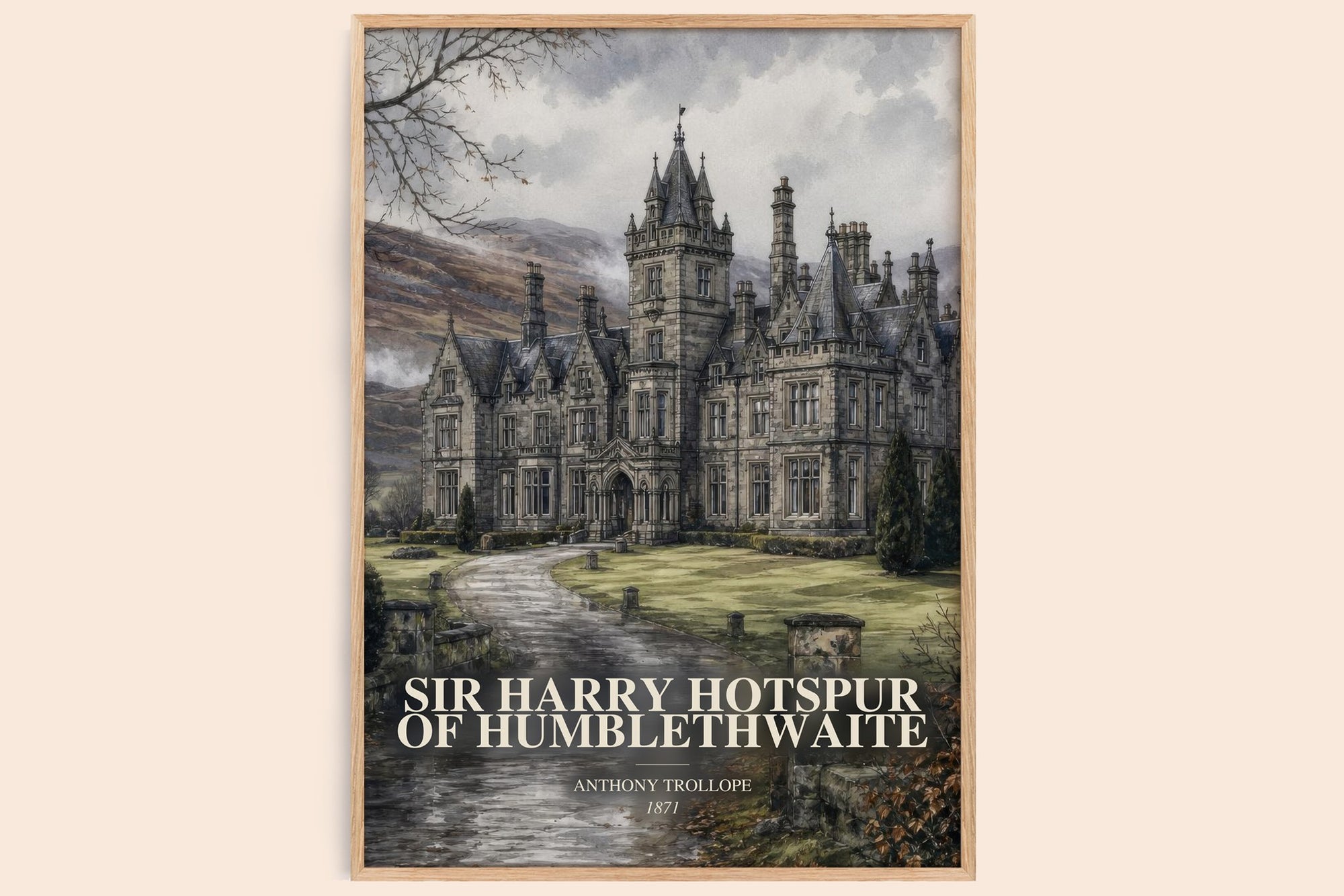 Sir Harry Hotspur Of Humblethwaite watercolour book poster by Anthony Trollope – framed literary art print