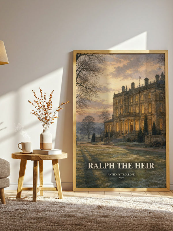 Ralph The Heir watercolour print in frame leaning in hallway – classic literature wall art