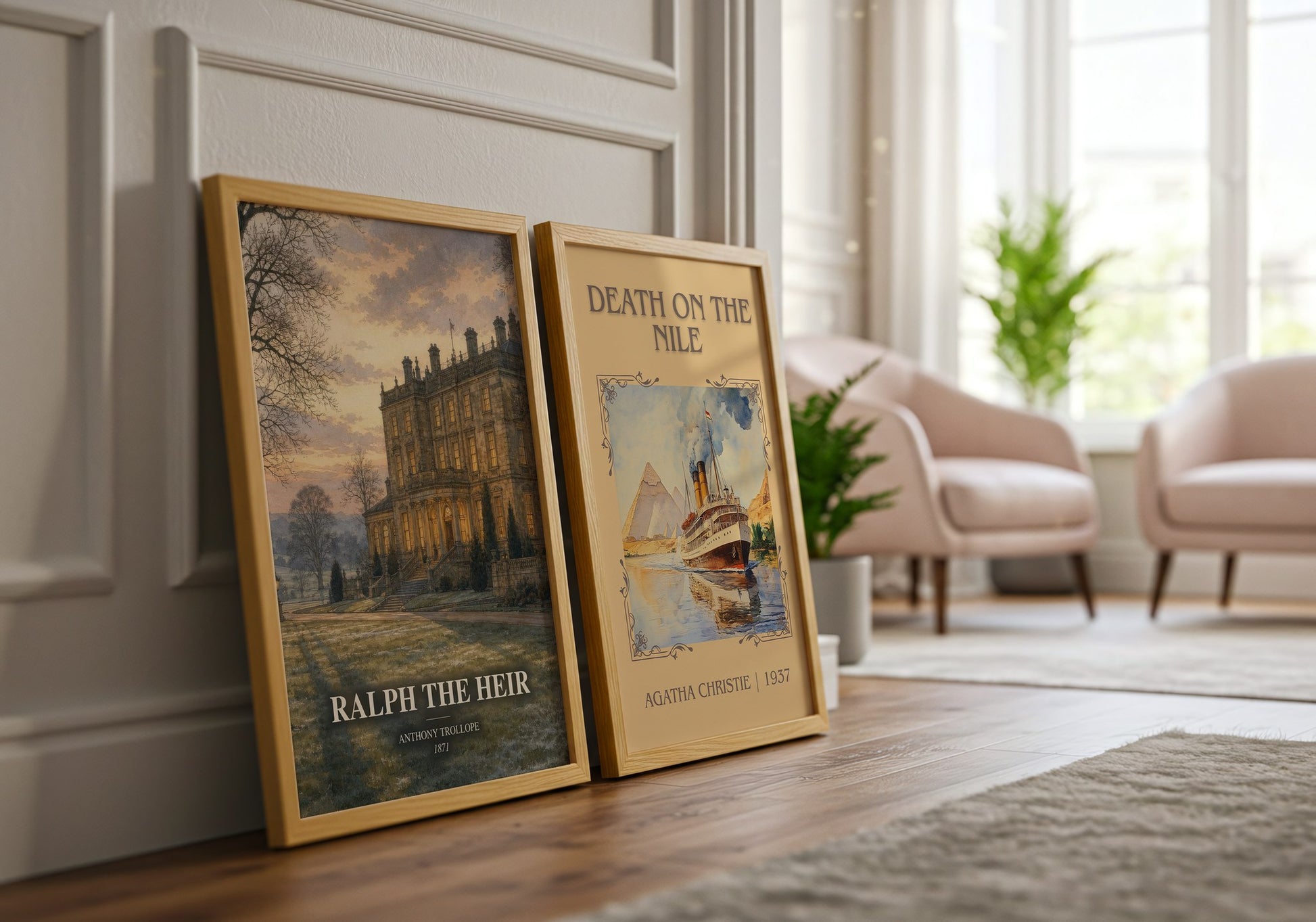 Ralph The Heir watercolour print framed by window – literary home decor