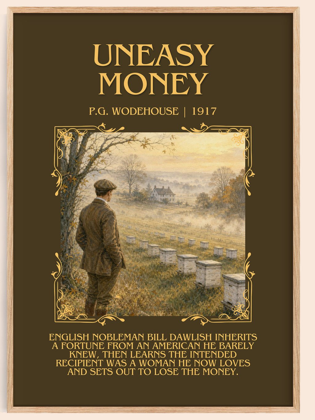 Uneasy Money Minimalist Book Poster by P.G. Wodehouse – book poster