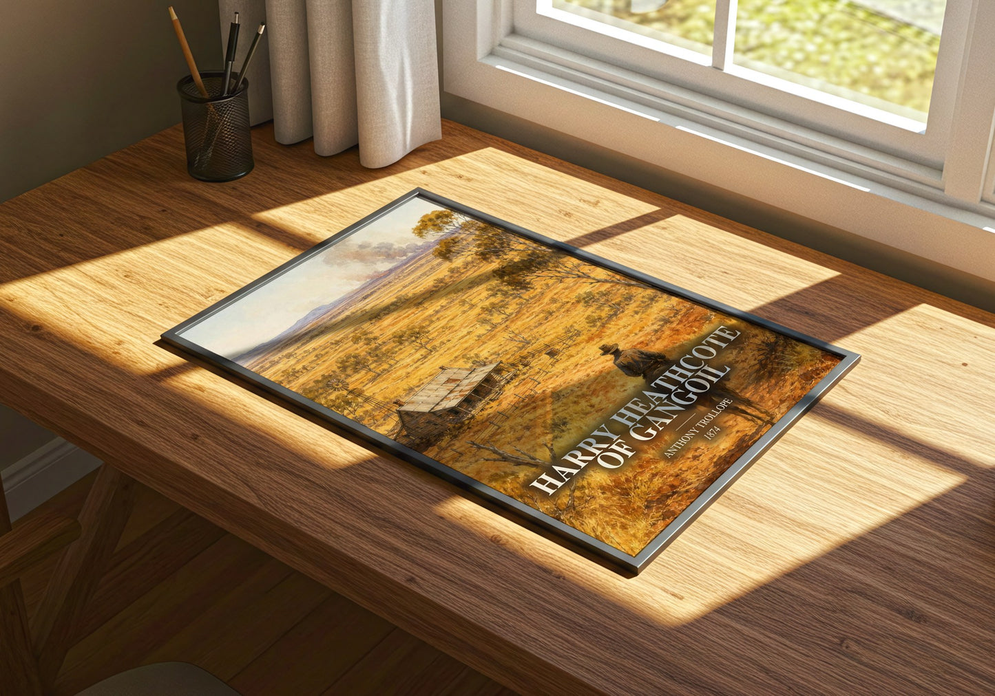 Harry Heathcote Of Gangoil watercolour book poster framed on wall – historical fiction wall art
