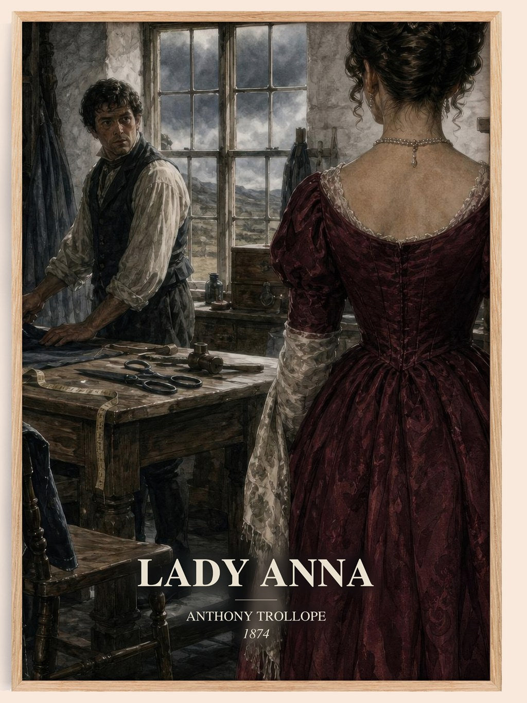 Lady Anna watercolour book poster by Anthony Trollope – framed literary art print
