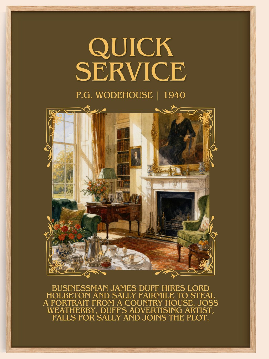 Quick Service Minimalist Book Poster by P.G. Wodehouse – book poster