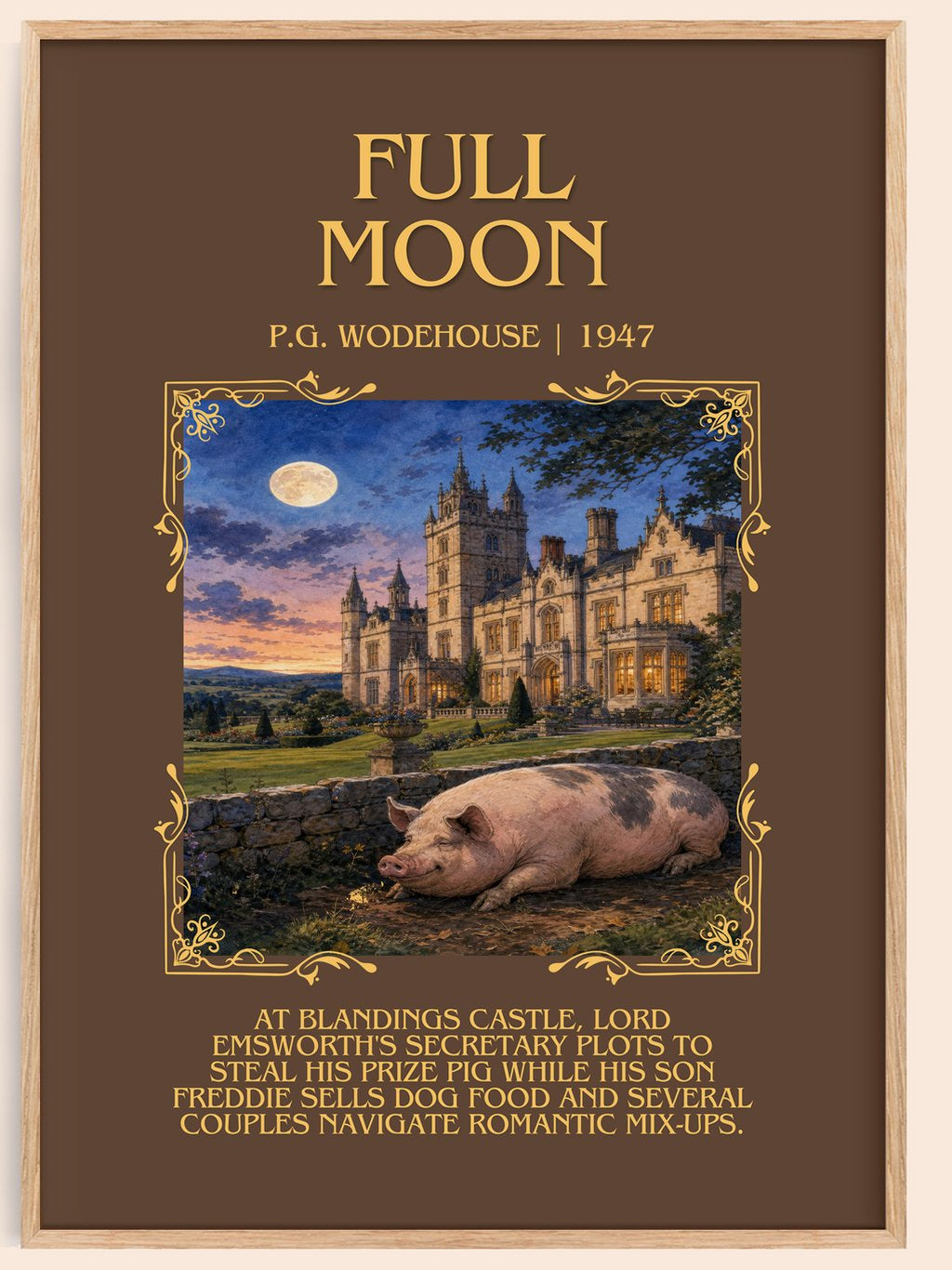 Full Moon Minimalist Book Poster by P.G. Wodehouse – book poster