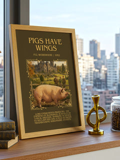 Pigs Have Wings Minimalist Book Poster by P.G. Wodehouse – image 3