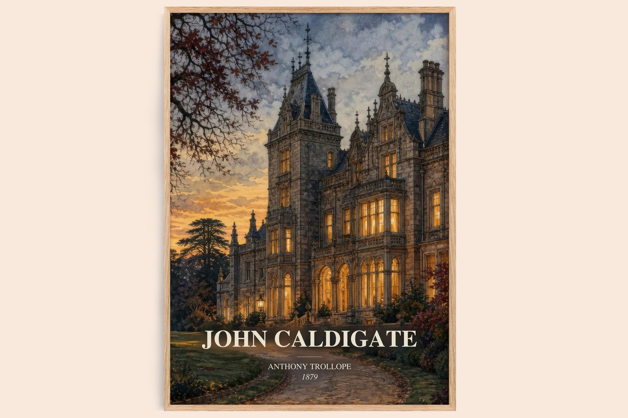 John Caldigate watercolour book poster by Anthony Trollope – framed literary art print