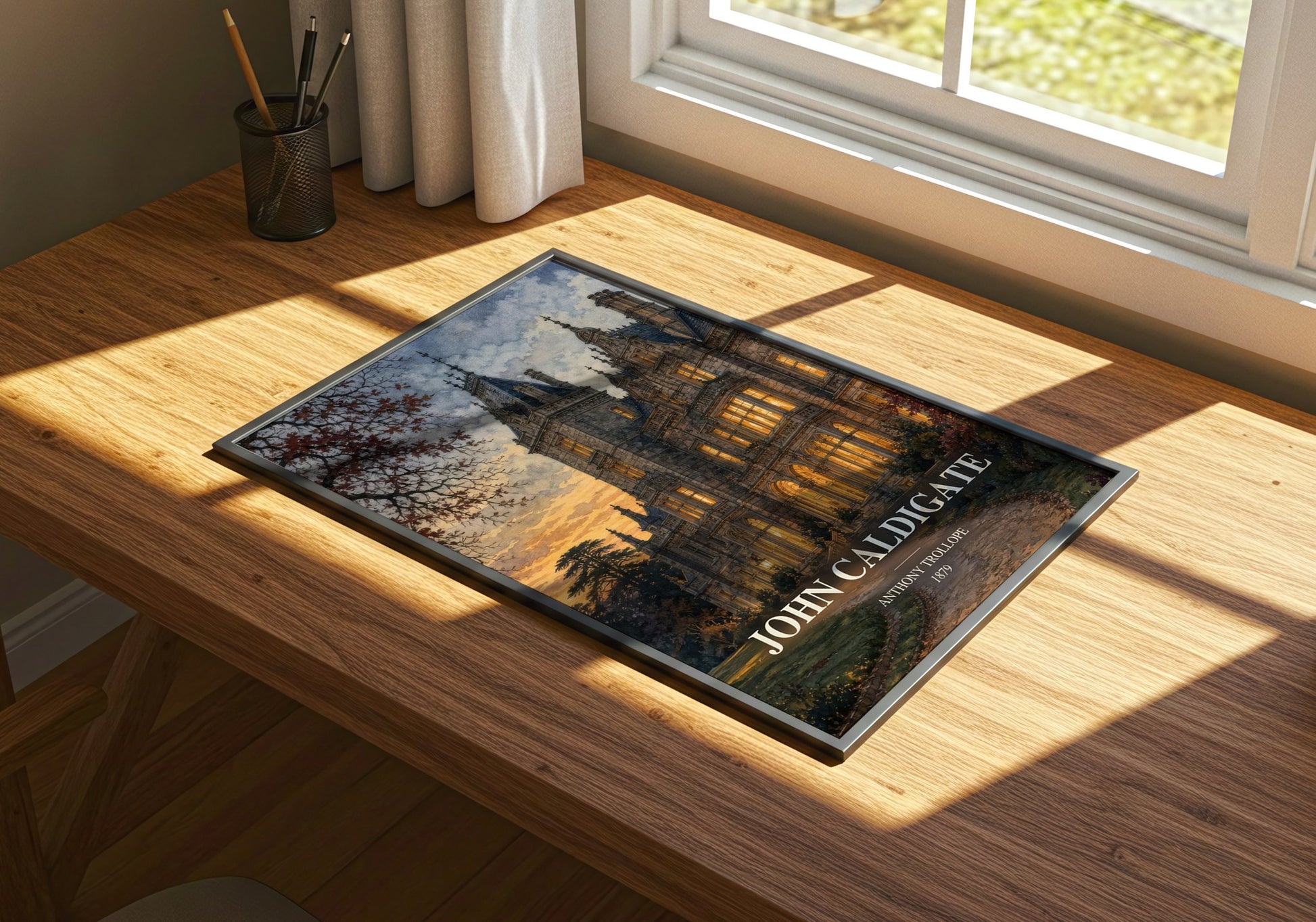 John Caldigate watercolour book poster framed on wall – classic literature wall art