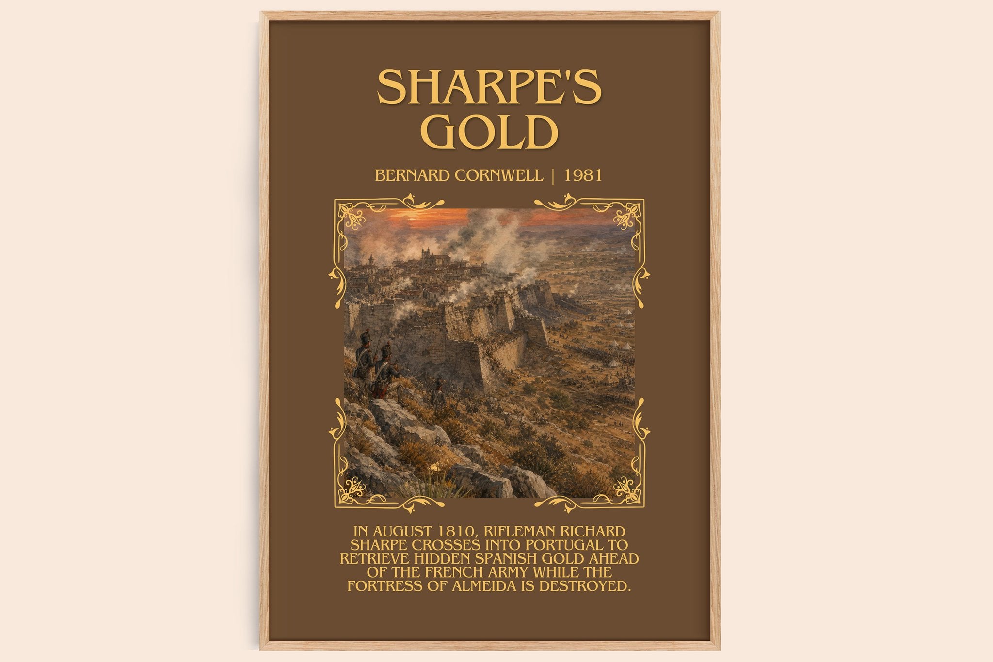 Sharpe's Gold Minimalist Book Poster by Bernard Cornwell