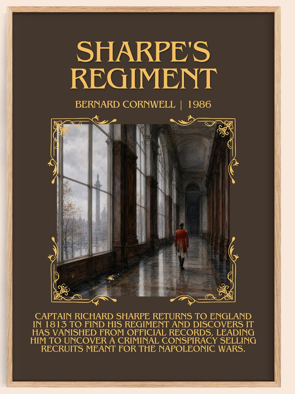 Sharpe's Regiment Minimalist Book Poster by Bernard Cornwell – book poster