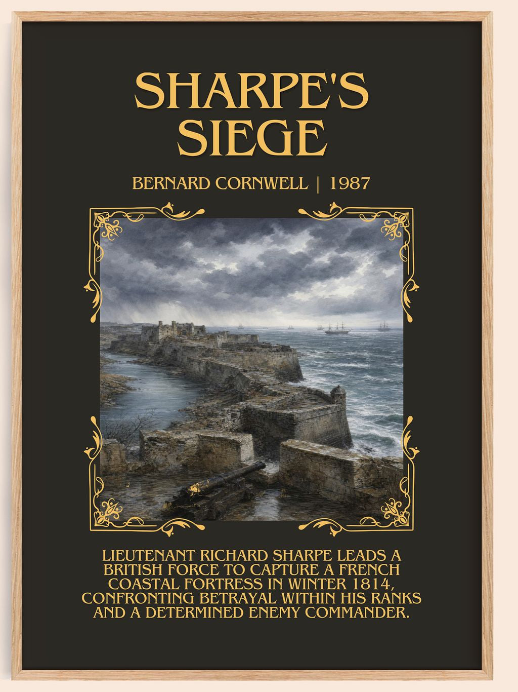 Sharpe's Siege Minimalist Book Poster by Bernard Cornwell – book poster