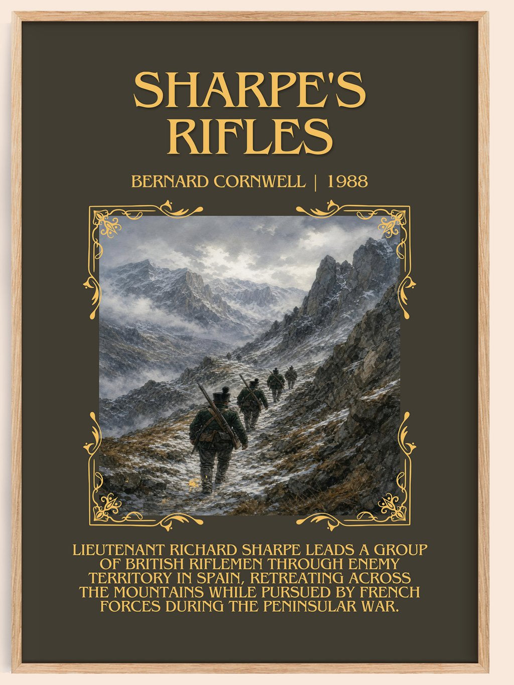 Sharpe's Rifles Minimalist Book Poster by Bernard Cornwell – book poster
