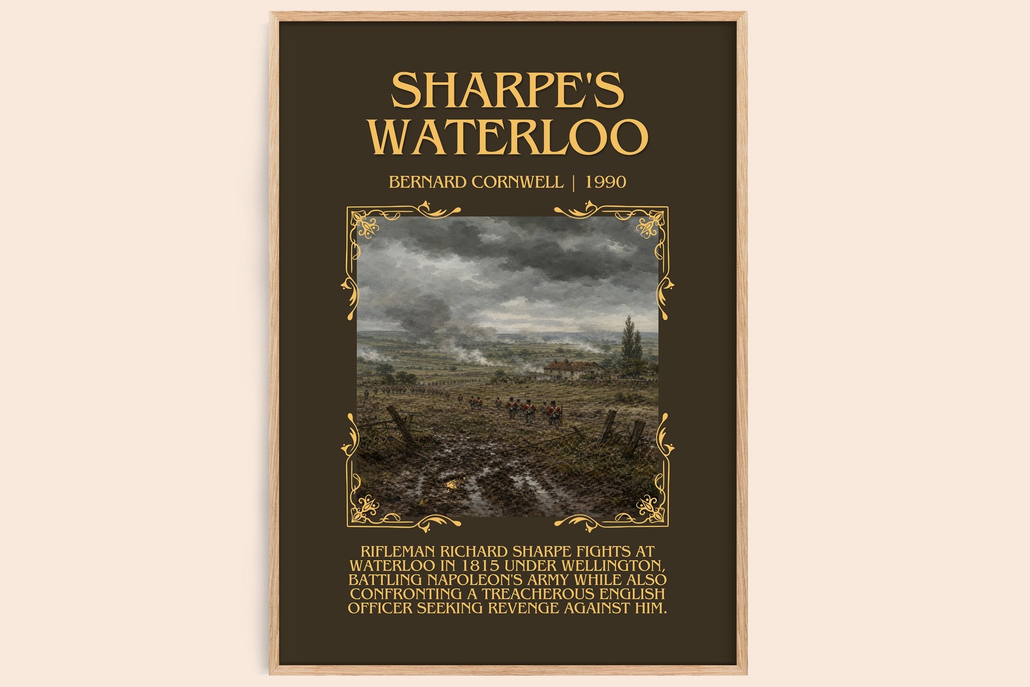 Sharpe's Waterloo Minimalist Book Poster by Bernard Cornwell
