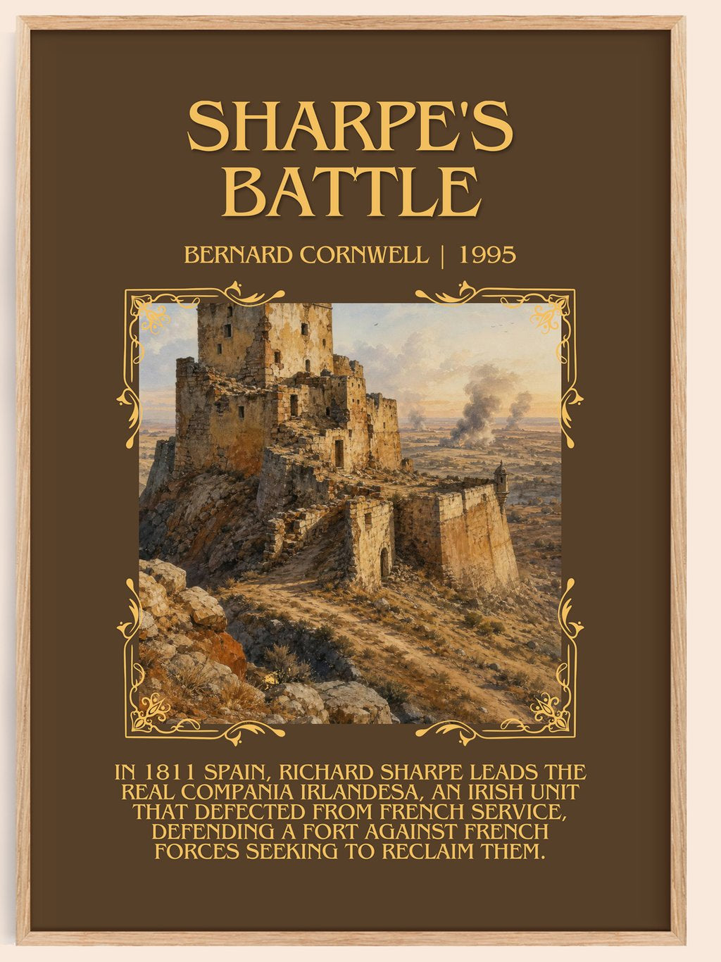 Sharpe's Battle Minimalist Book Poster by Bernard Cornwell – book poster