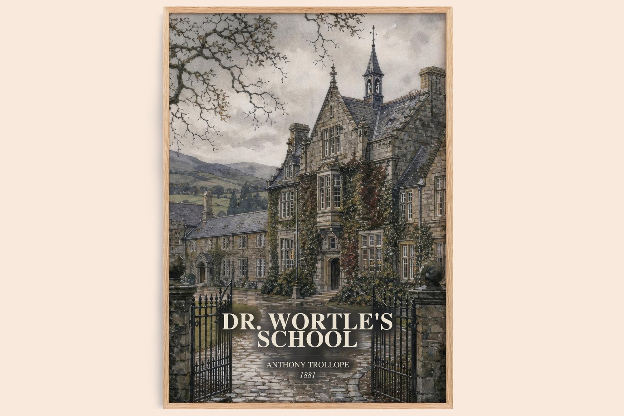 Dr. Wortle'S School watercolour book poster by Anthony Trollope – framed literary art print