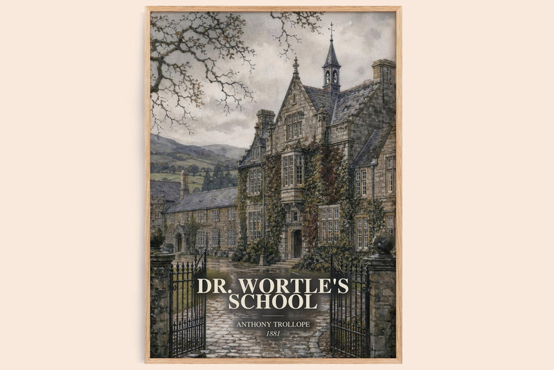 Dr. Wortle'S School watercolour book poster by Anthony Trollope – framed literary art print