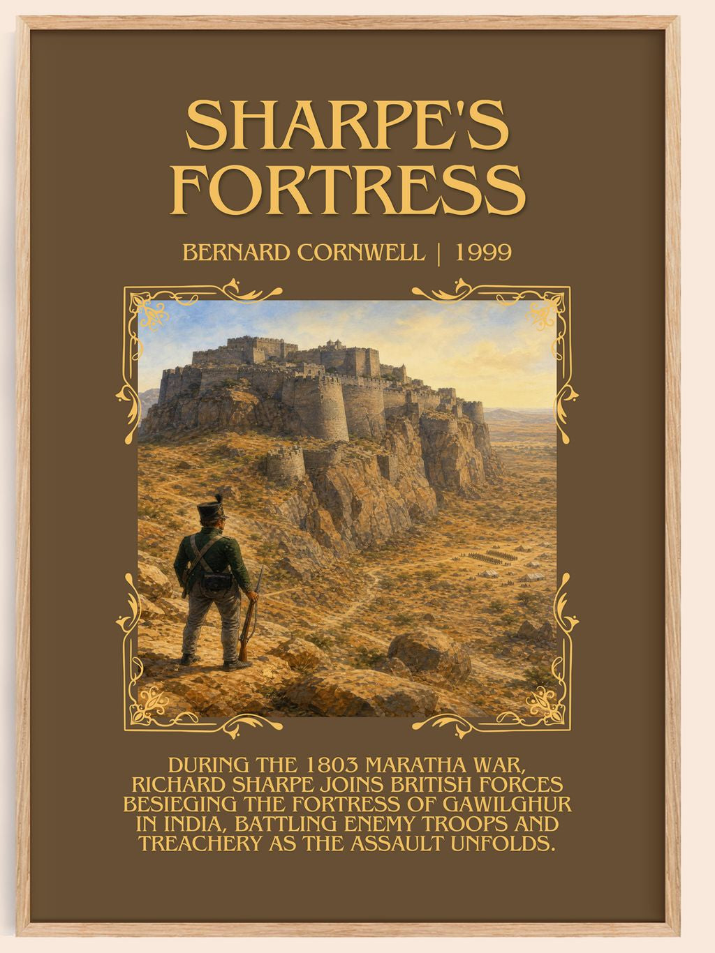 Sharpe's Fortress Minimalist Book Poster by Bernard Cornwell – book poster