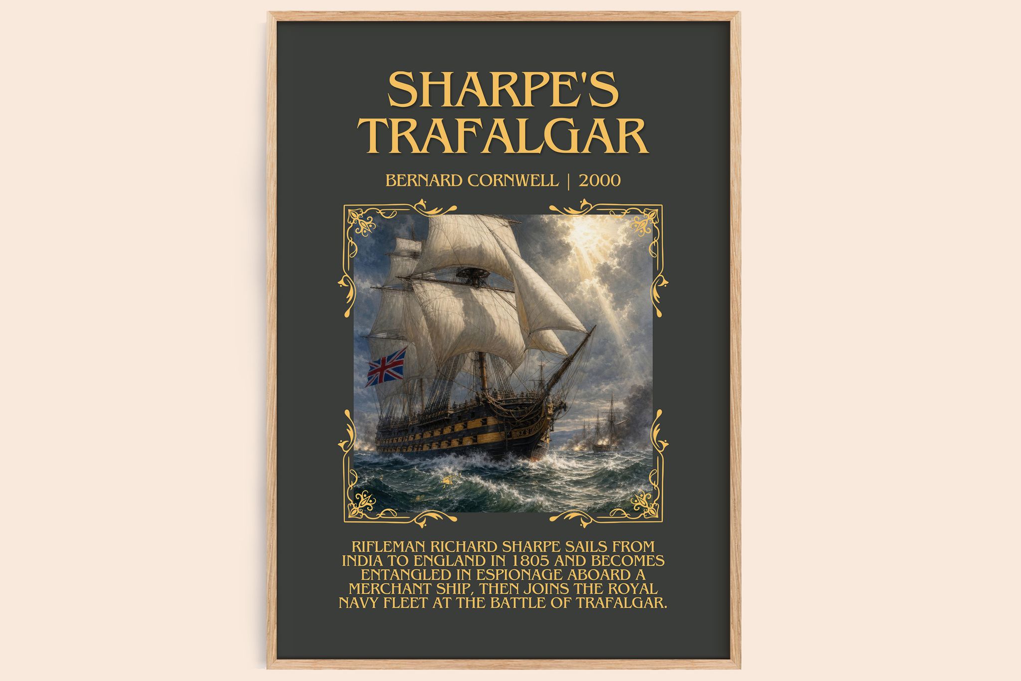 Sharpe's Trafalgar Minimalist Book Poster by Bernard Cornwell
