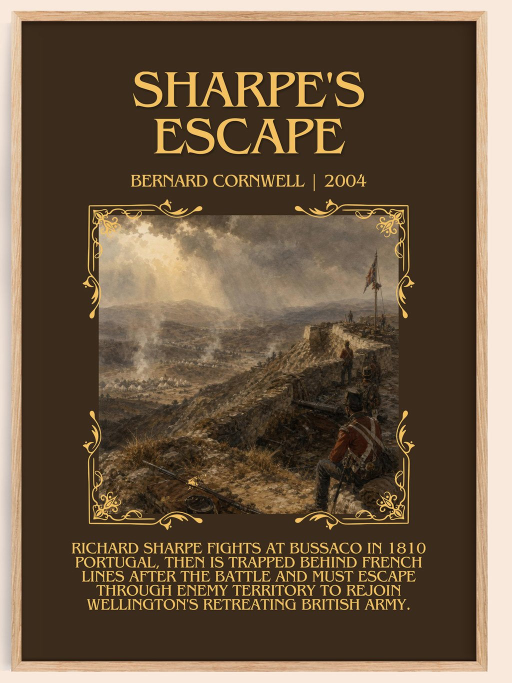 Sharpe's Escape Minimalist Book Poster by Bernard Cornwell – book poster