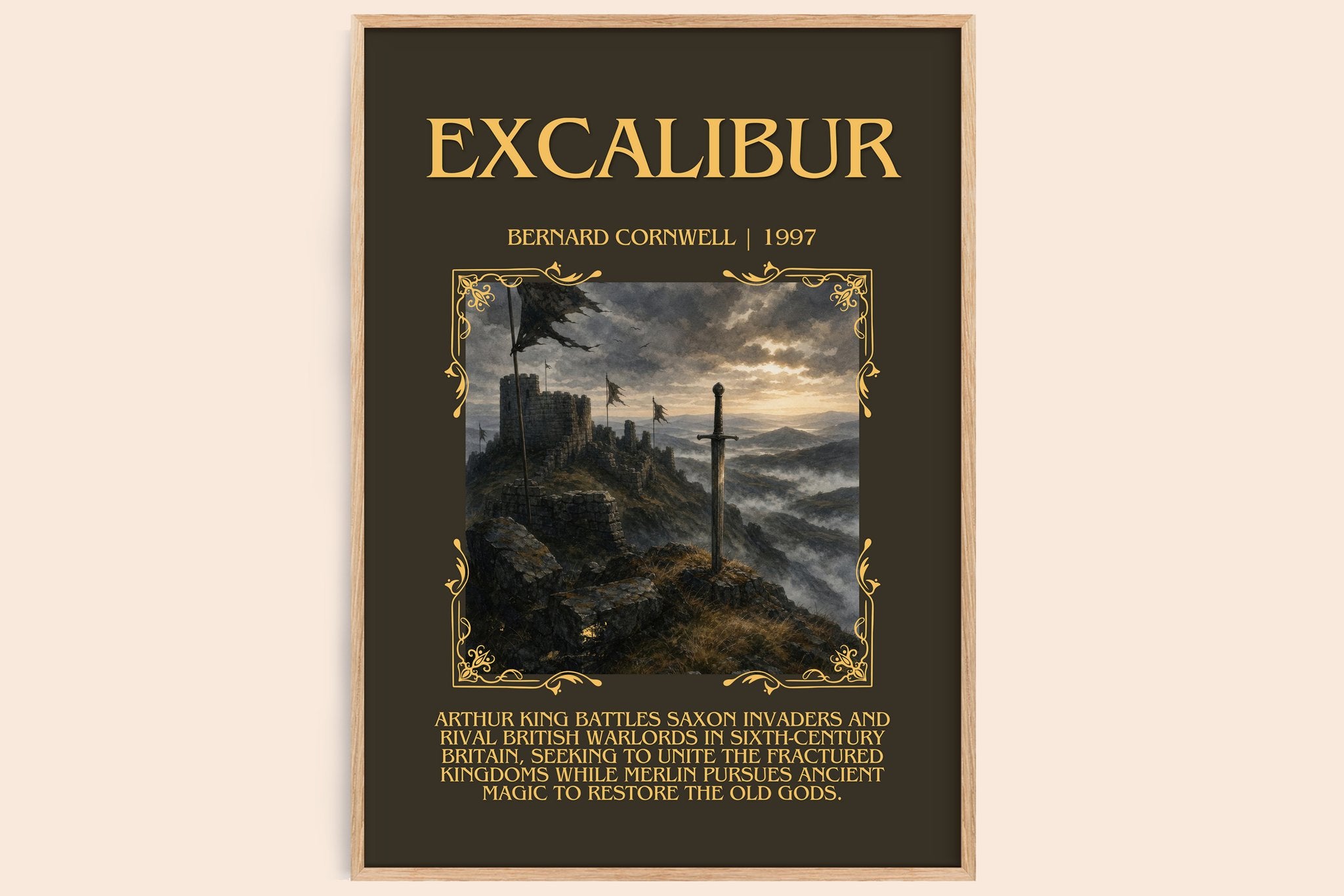 Excalibur Minimalist Book Poster by Bernard Cornwell