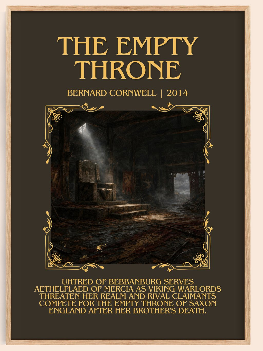 The Empty Throne Minimalist Book Poster by Bernard Cornwell – book poster