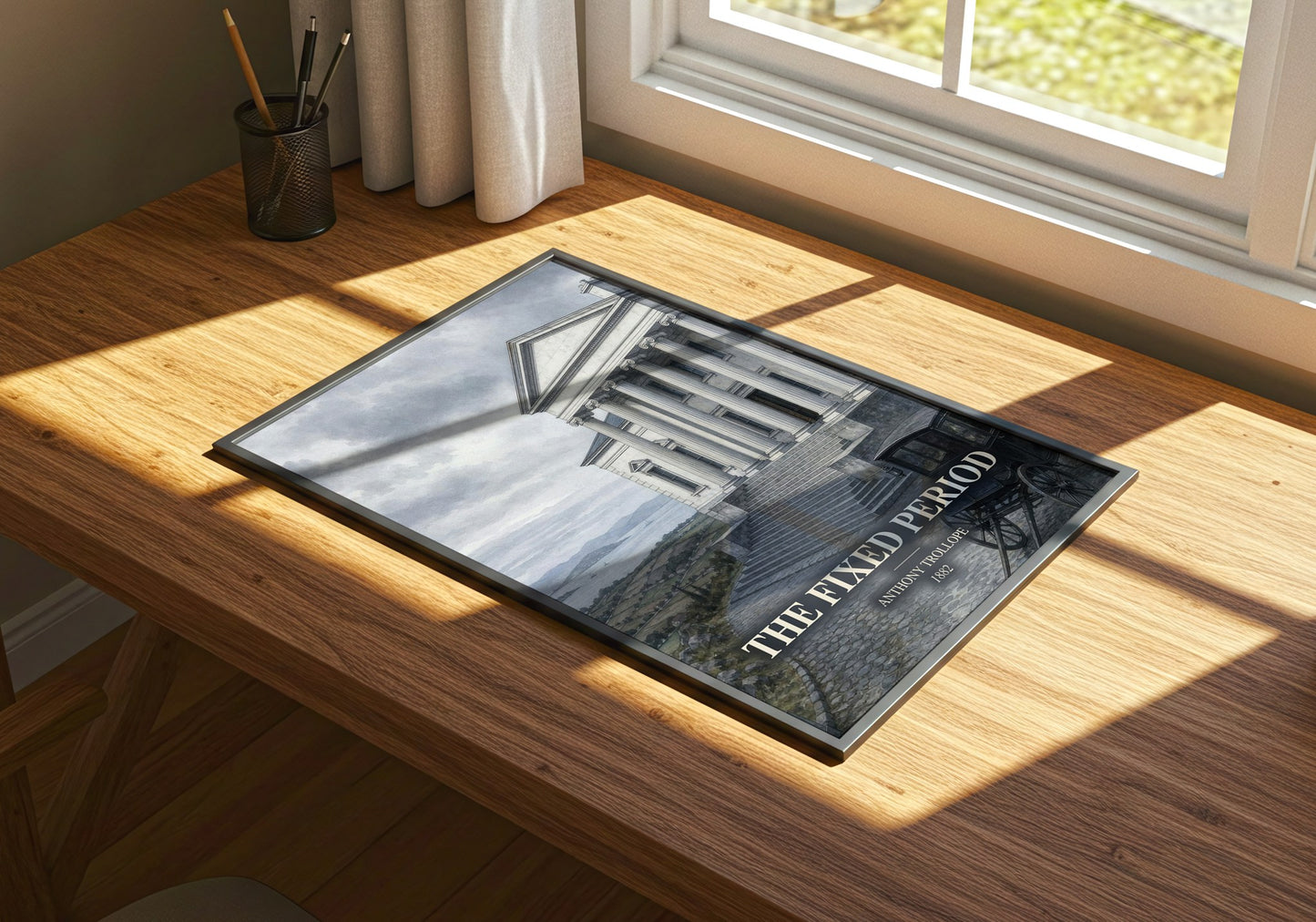 The Fixed Period watercolour book poster framed on wall – satire wall art