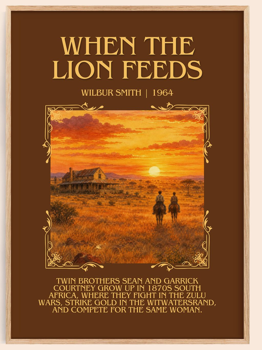 When the Lion Feeds Minimalist Book Poster by Wilbur Smith – book poster