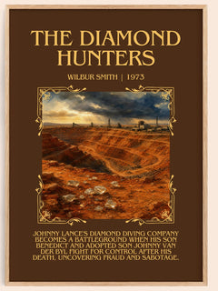 The Diamond Hunters Minimalist Book Poster by Wilbur Smith – image 1