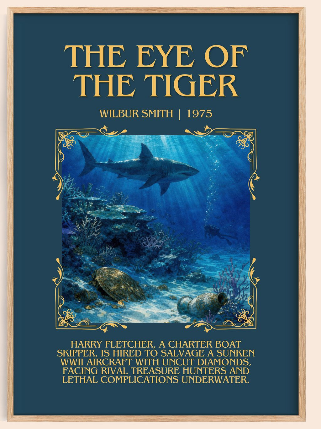 The Eye of the Tiger Minimalist Book Poster by Wilbur Smith – book poster
