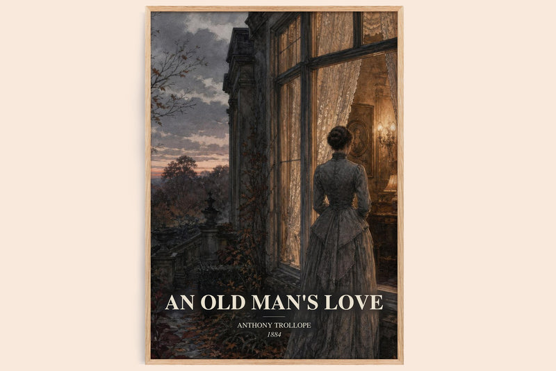 An Old Man'S Love watercolour book poster by Anthony Trollope – framed literary art print