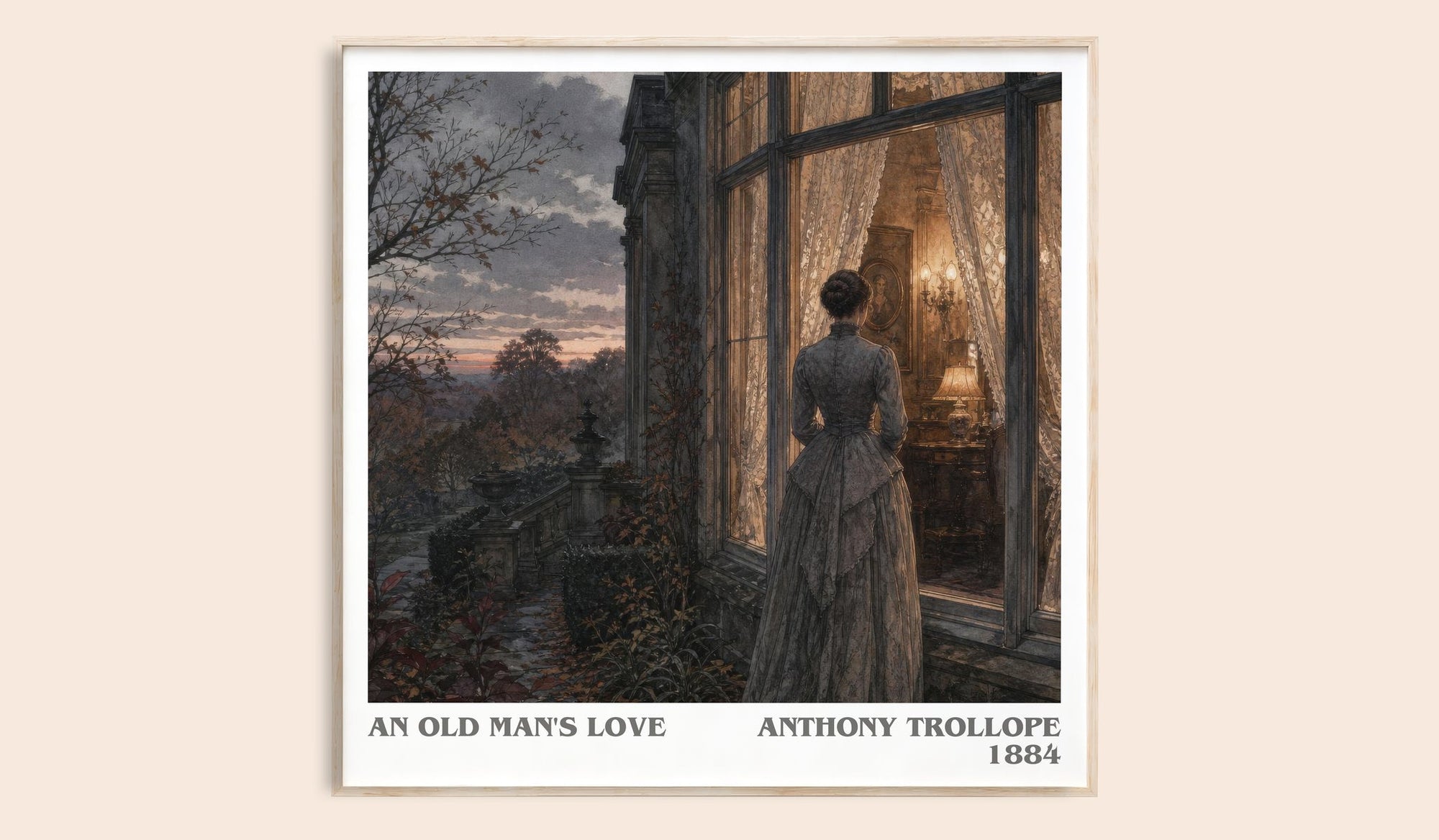 An Old Man'S Love literary book poster by Anthony Trollope – framed literary art print