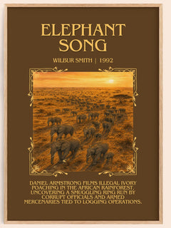 Elephant Song Minimalist Book Poster by Wilbur Smith – book poster