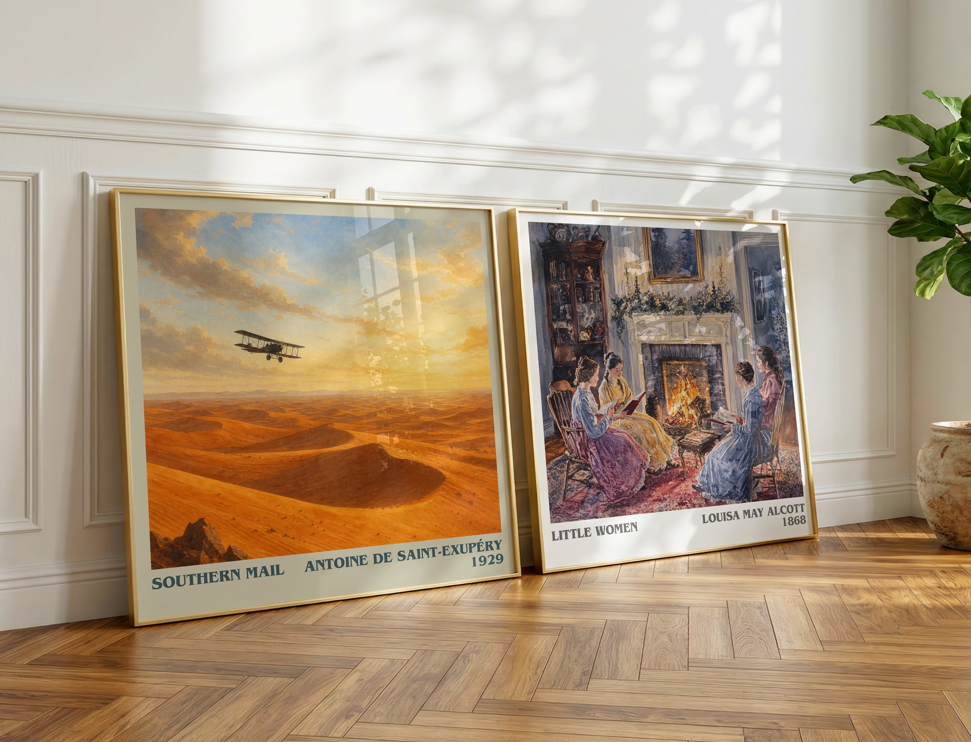Southern Mail literary print on bookshelf – Antoine De Saint-Exupéry fan gift