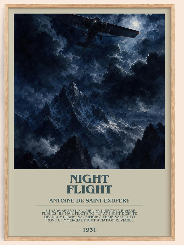 Night Flight Bookish Wall Art by Antoine De Saint-Exupéry