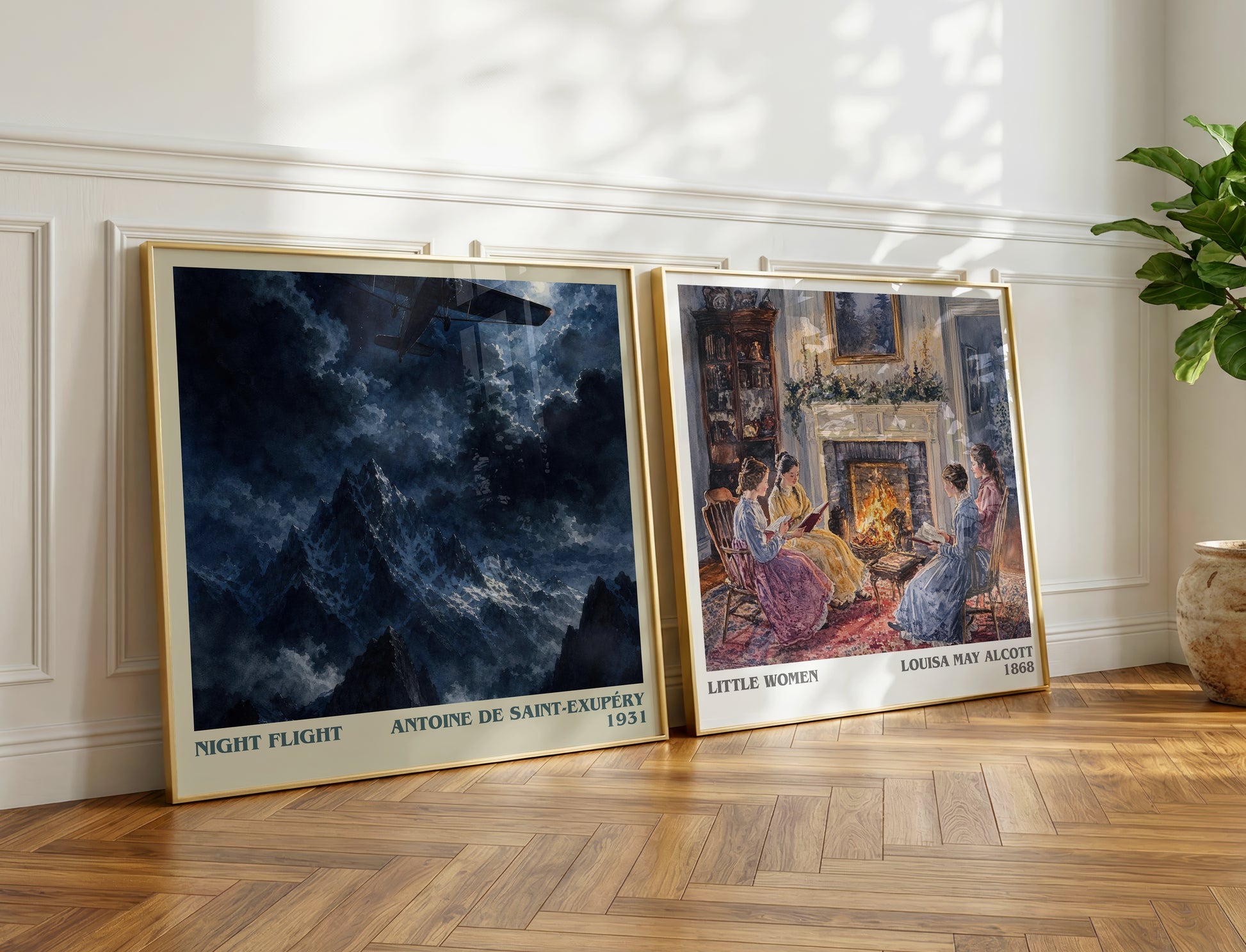 Night Flight literary print on bookshelf – Antoine De Saint-Exupéry fan gift