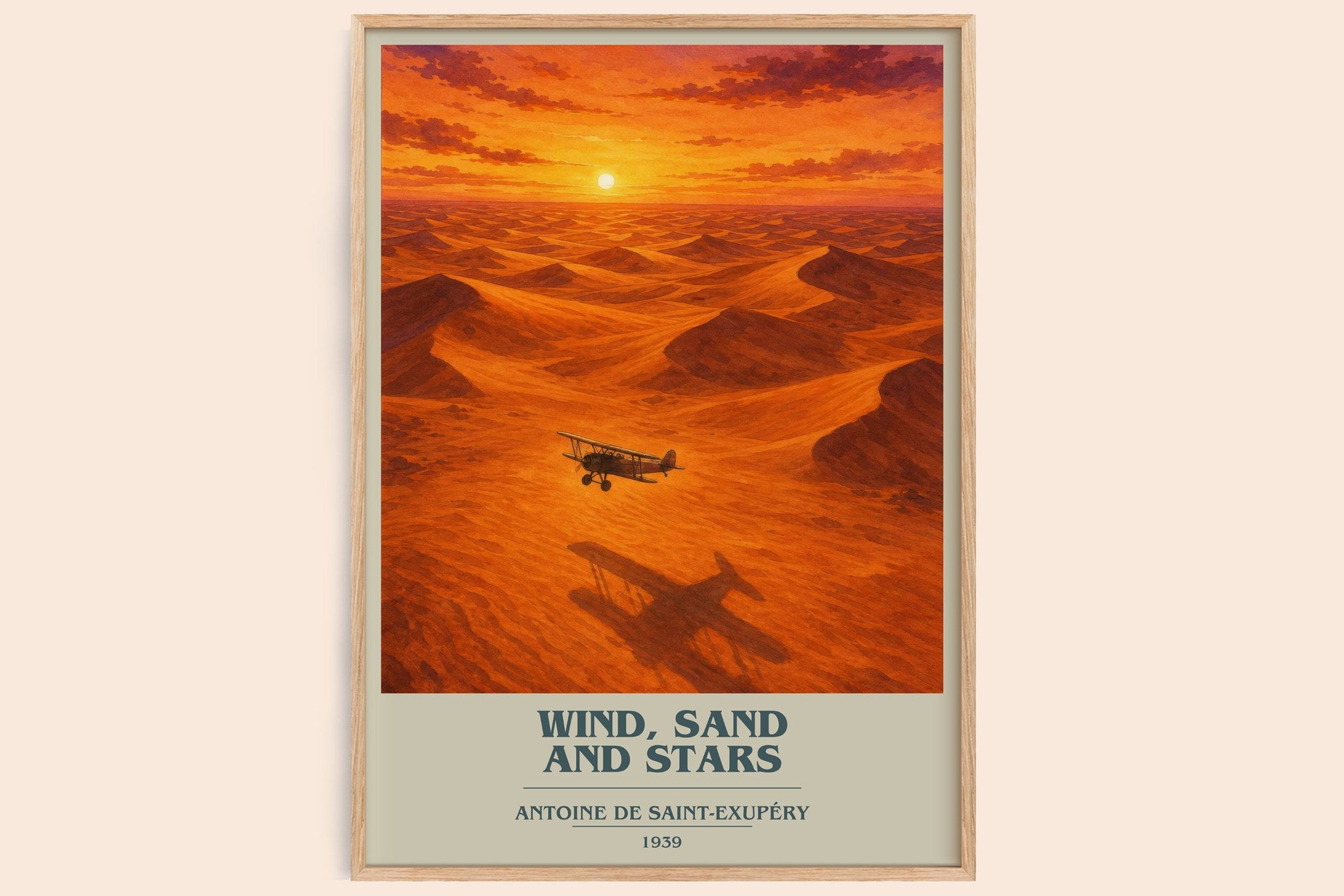 Wind, Sand And Stars Book Cover Poster by Antoine De Saint-Exupéry