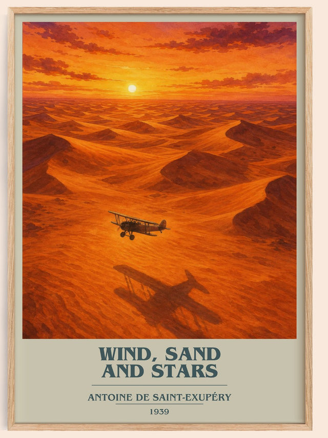 Wind, Sand And Stars Book Cover Poster by Antoine De Saint-Exupéry