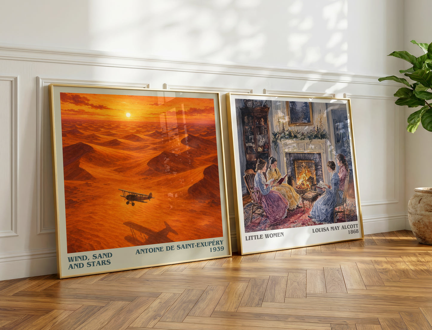 Wind, Sand And Stars literary print on bookshelf – Antoine De Saint-Exupéry fan gift
