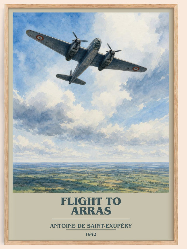 Flight To Arras Book Cover Poster by Antoine De Saint-Exupéry