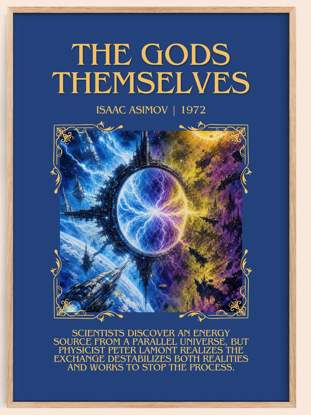 The Gods Themselves Minimalist Book Poster by Isaac Asimov – book poster