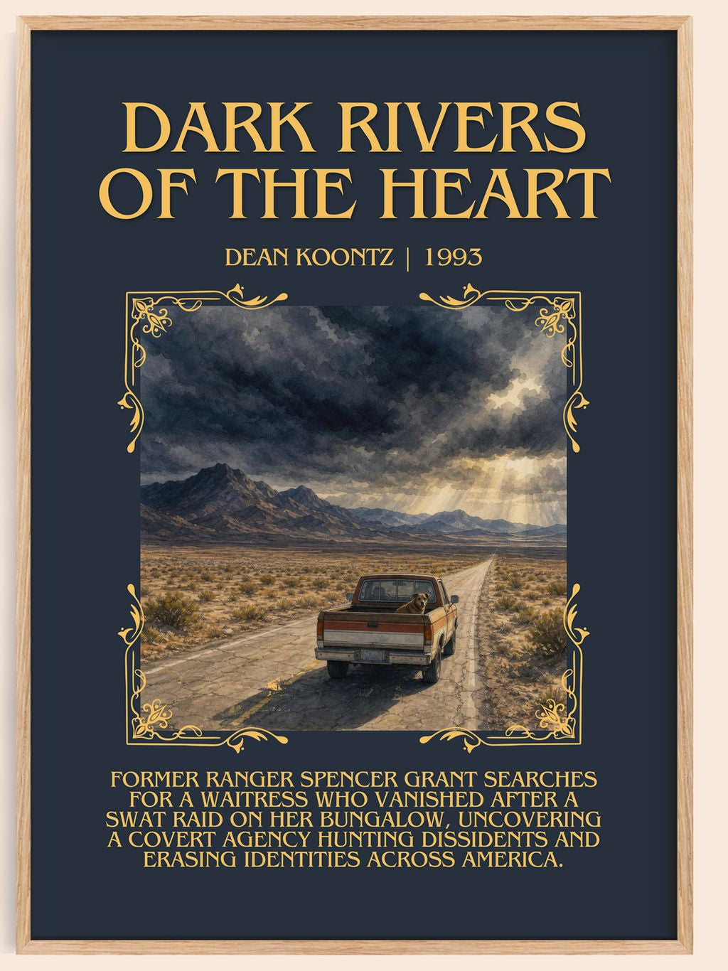 Dark Rivers of the Heart Minimalist Book Poster by Dean Koontz – book poster