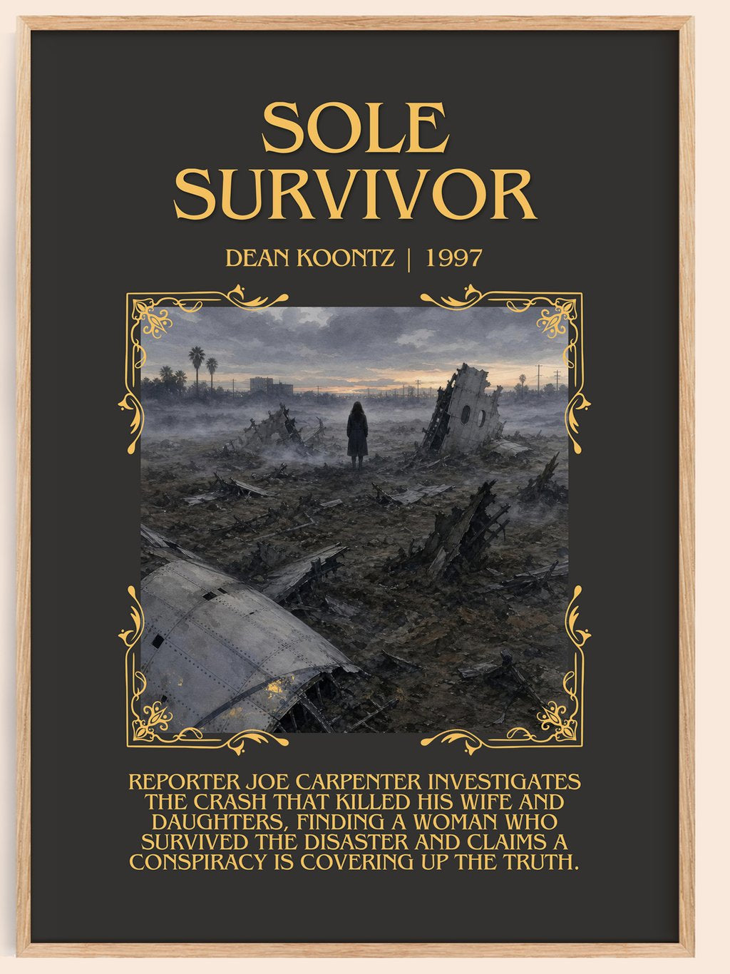 Sole Survivor Minimalist Book Poster by Dean Koontz – book poster