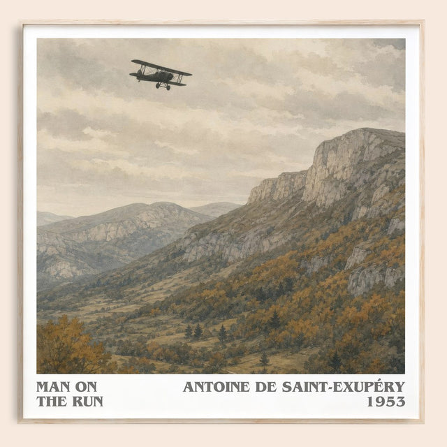 Man On The Run Literary Art Print by Antoine De Saint-Exupéry