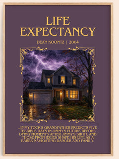 Life Expectancy Minimalist Book Poster by Dean Koontz – image 1
