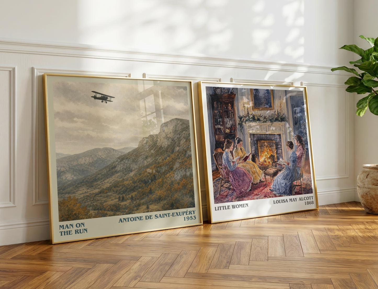 Man On The Run literary print on bookshelf – Antoine De Saint-Exupéry fan gift