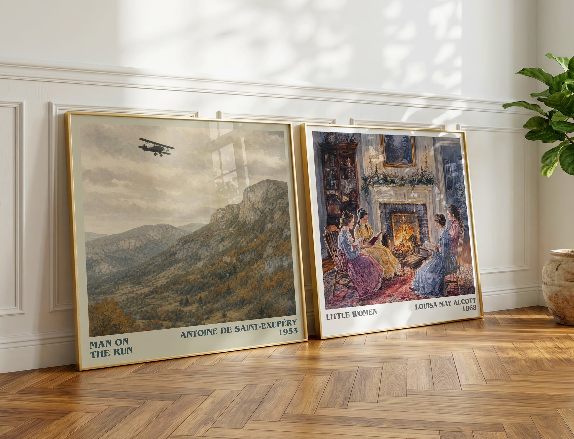 Man On The Run literary print on bookshelf – Antoine De Saint-Exupéry fan gift