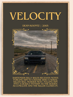 Velocity Minimalist Book Poster by Dean Koontz – image 1