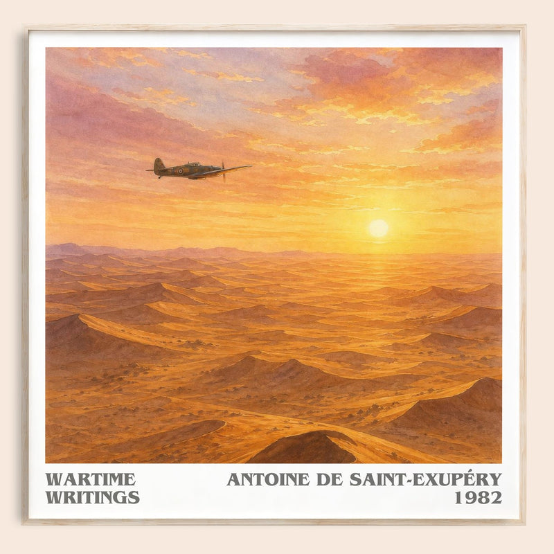 Wartime Writings literary book poster by Antoine De Saint-Exupéry – framed literary art print
